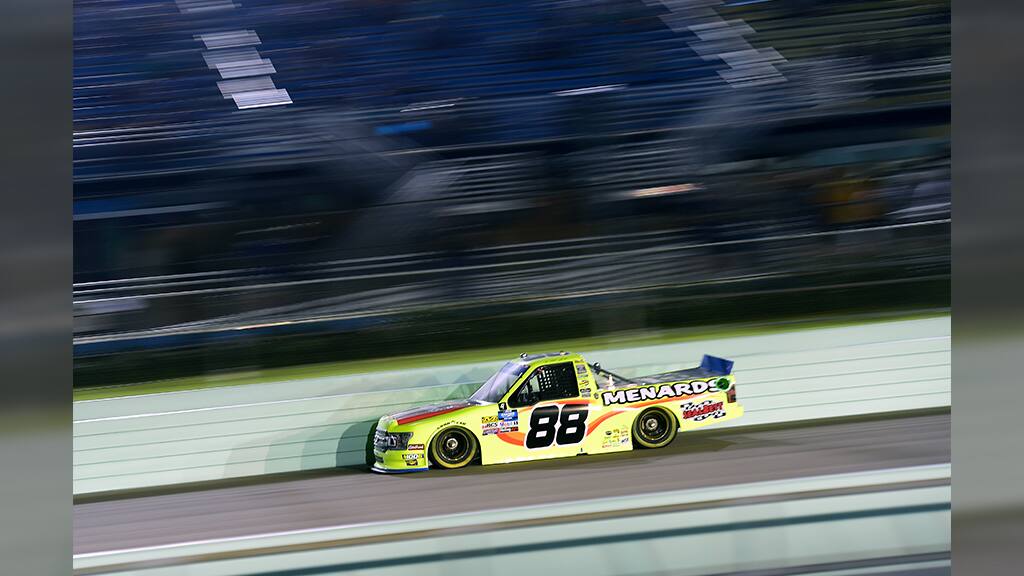 He finished second in Friday night's NASCAR Truck race, earning his third series championship. He finished second in Friday night's NASCAR Truck race, earning his third series championship.